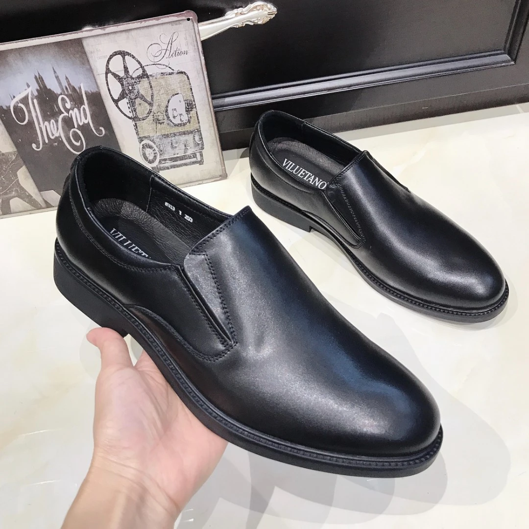 2023男鞋头层牛皮正装商务皮鞋耐磨防滑工作四季百搭舒适时尚英伦