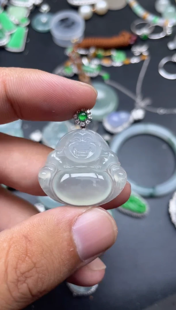 【闪购商品】翡翠颈饰18K金镶嵌花海寄售商品不退不换