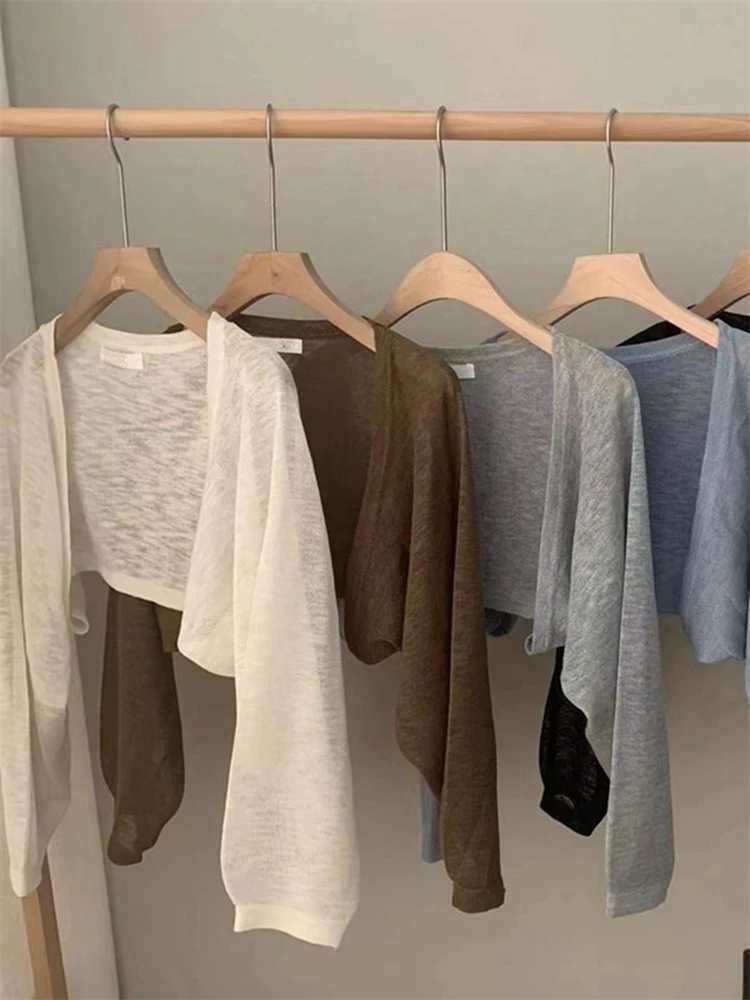 小坎肩冰丝针织防晒开衫外套女薄款披肩夏季配吊带裙外搭上衣罩衫