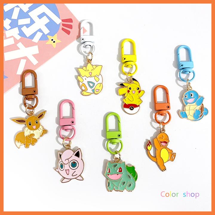 宠物小精灵皮卡丘可达鸭神奇宝贝钥匙扣挂件卡通可爱创意包包挂件