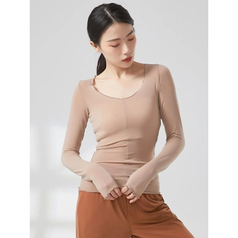 现代舞练功服基训舞服羊绒打底衫显瘦修身百搭弹力粉米蓝古典舞服