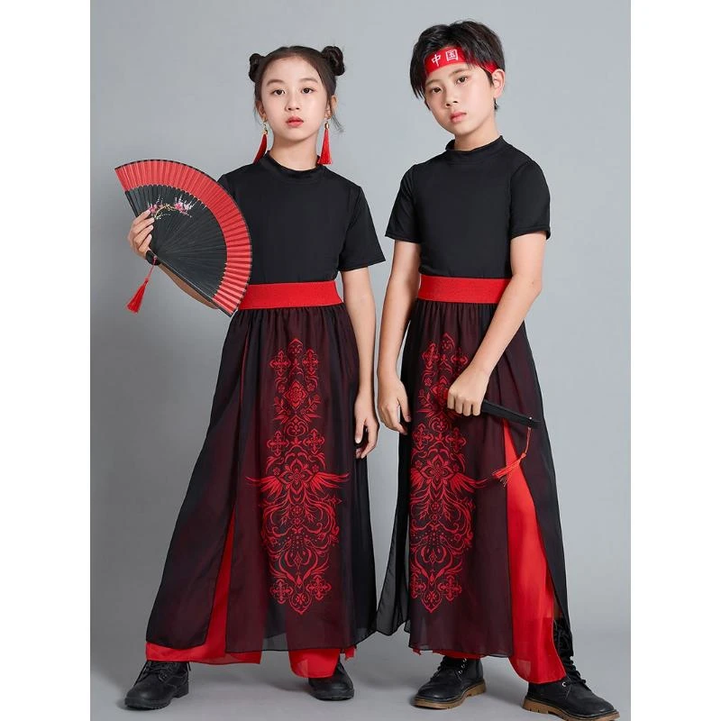 雪龙吟舞蹈服国潮古典舞扇子骁的舞蹈服装中国少年郎演出服女儿童