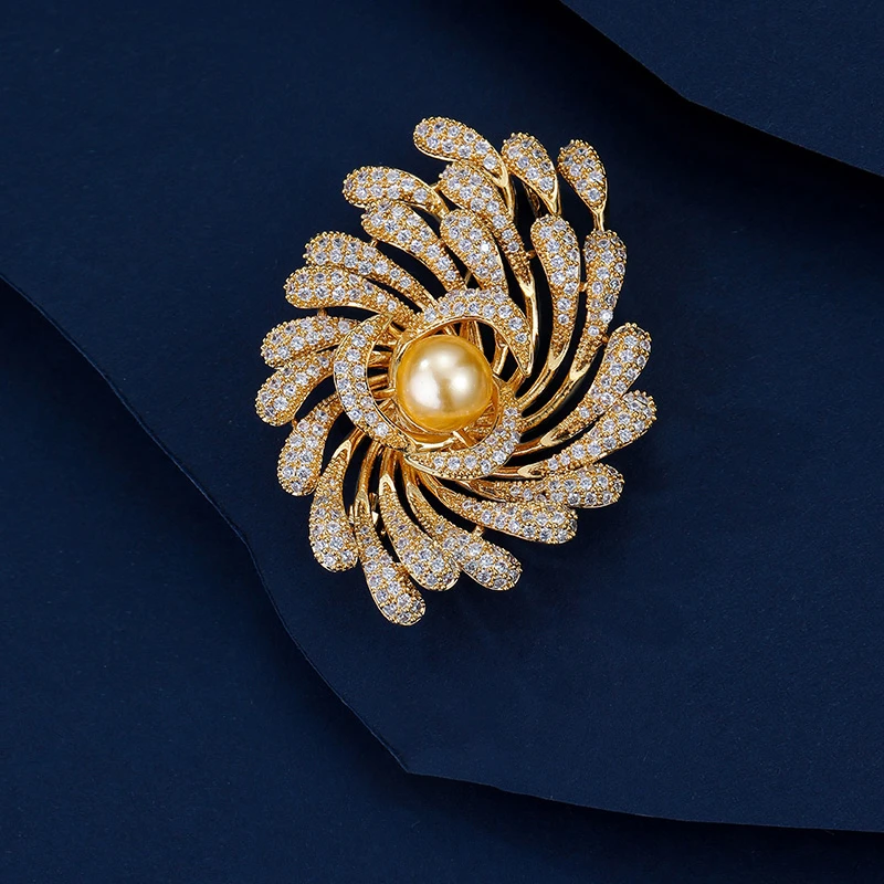 chicshe/香予 合金胸针 松筑胸针高档精致个性花朵款胸花别针