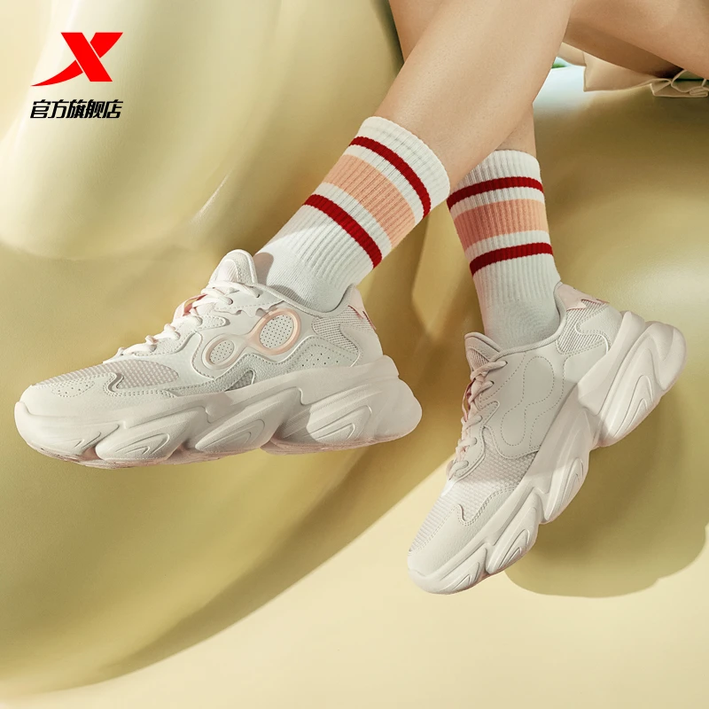 特步爪爪鞋2.0|雅丹风老爹鞋新款女士厚底休闲鞋透气网面运动鞋女