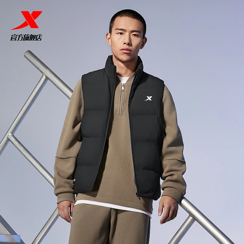 特步综训羽绒立领马甲男877429260052-DF