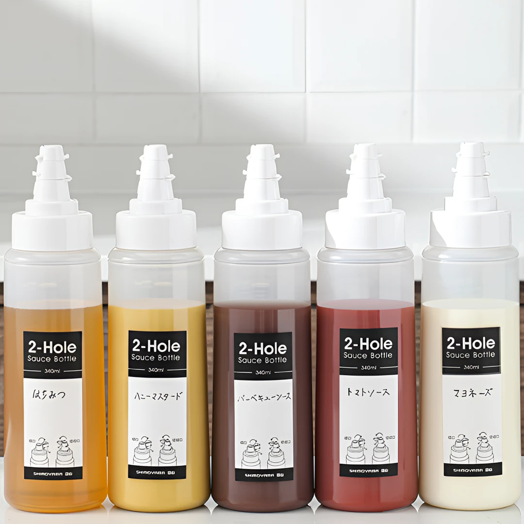 日式挤酱瓶番茄沙拉挤压瓶带盖蜂蜜瓶果酱瓶蚝油分装调料瓶厨房用