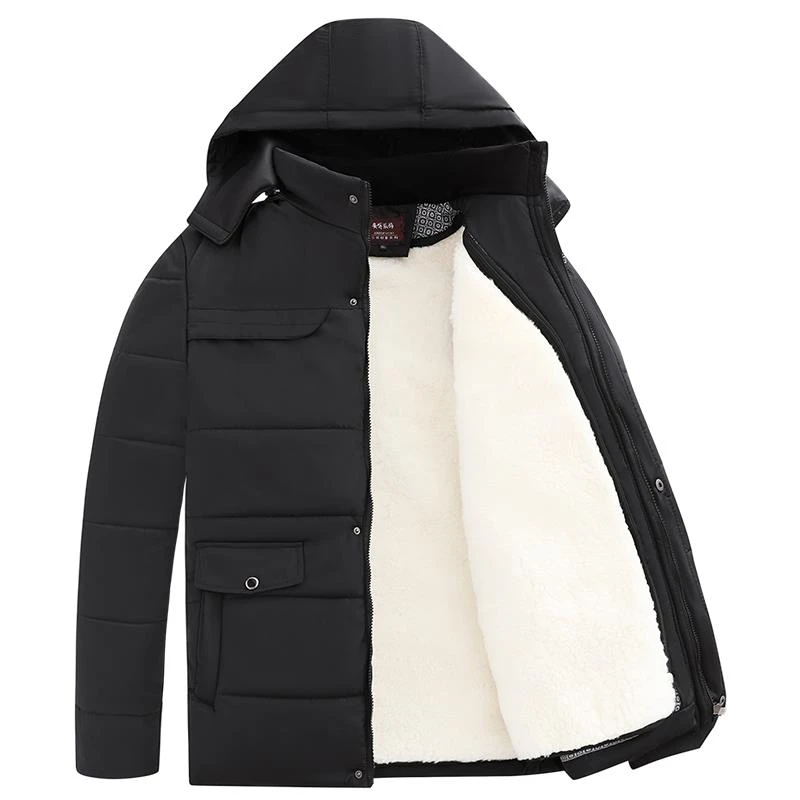 秋冬季皮毛一体羊皮棉袄男士中老年保暖羊毛棉服加厚毛内胆爸爸装