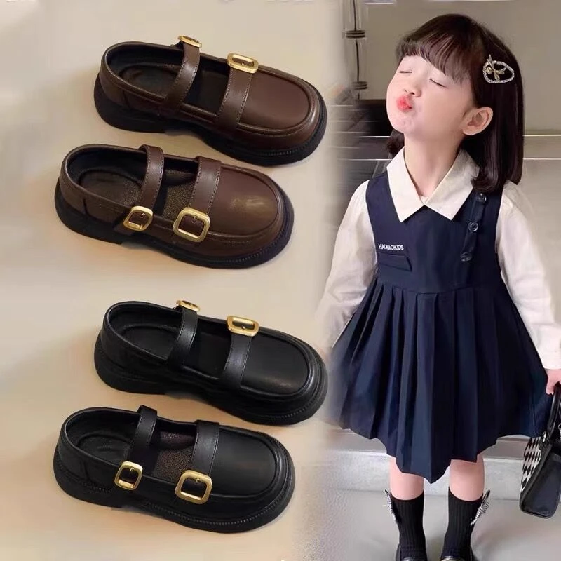 女童皮鞋2024春秋季新款童鞋儿童软底黑色鞋子单鞋小女孩公主鞋