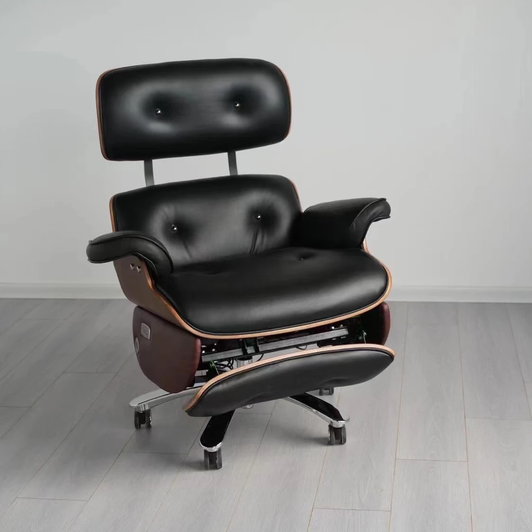 豆乐奇伊姆斯办公椅可躺电脑椅舒适久坐人体工学椅真皮老板椅办公