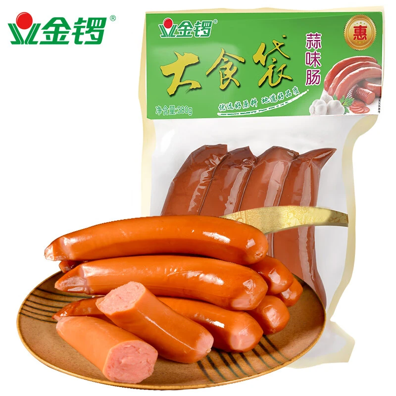 金锣大食袋蒜味肠火腿肠凉菜拼盘熟食下酒菜380g
