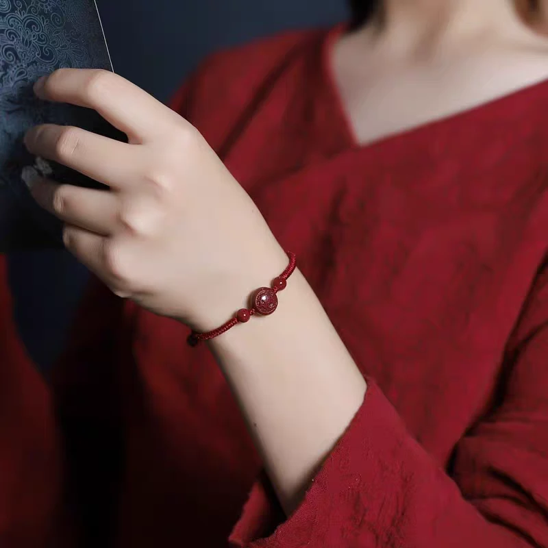 含辰砂工艺品天然朱砂十二生肖手链小孩手绳成人款饰品