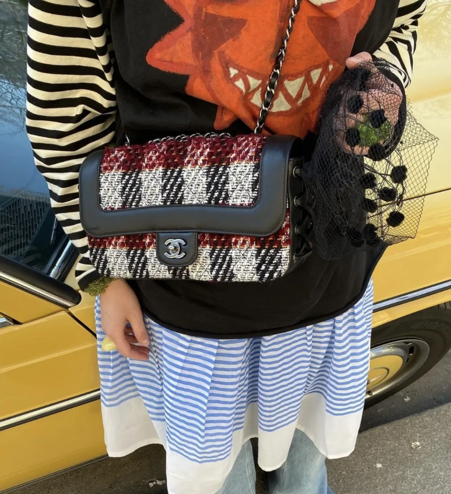 95新 Chanel/香奈儿 chanel大卖场刘雯同款绑带cf单肩包