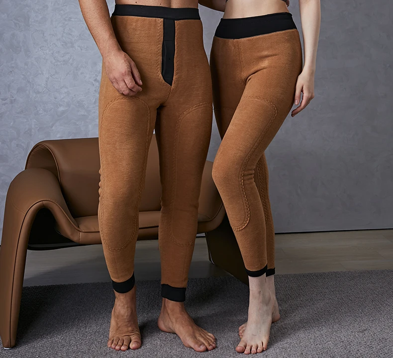 【心选-织片驼绒裤】冬季加厚驼绒棉裤男女士加绒保暖裤打底高腰