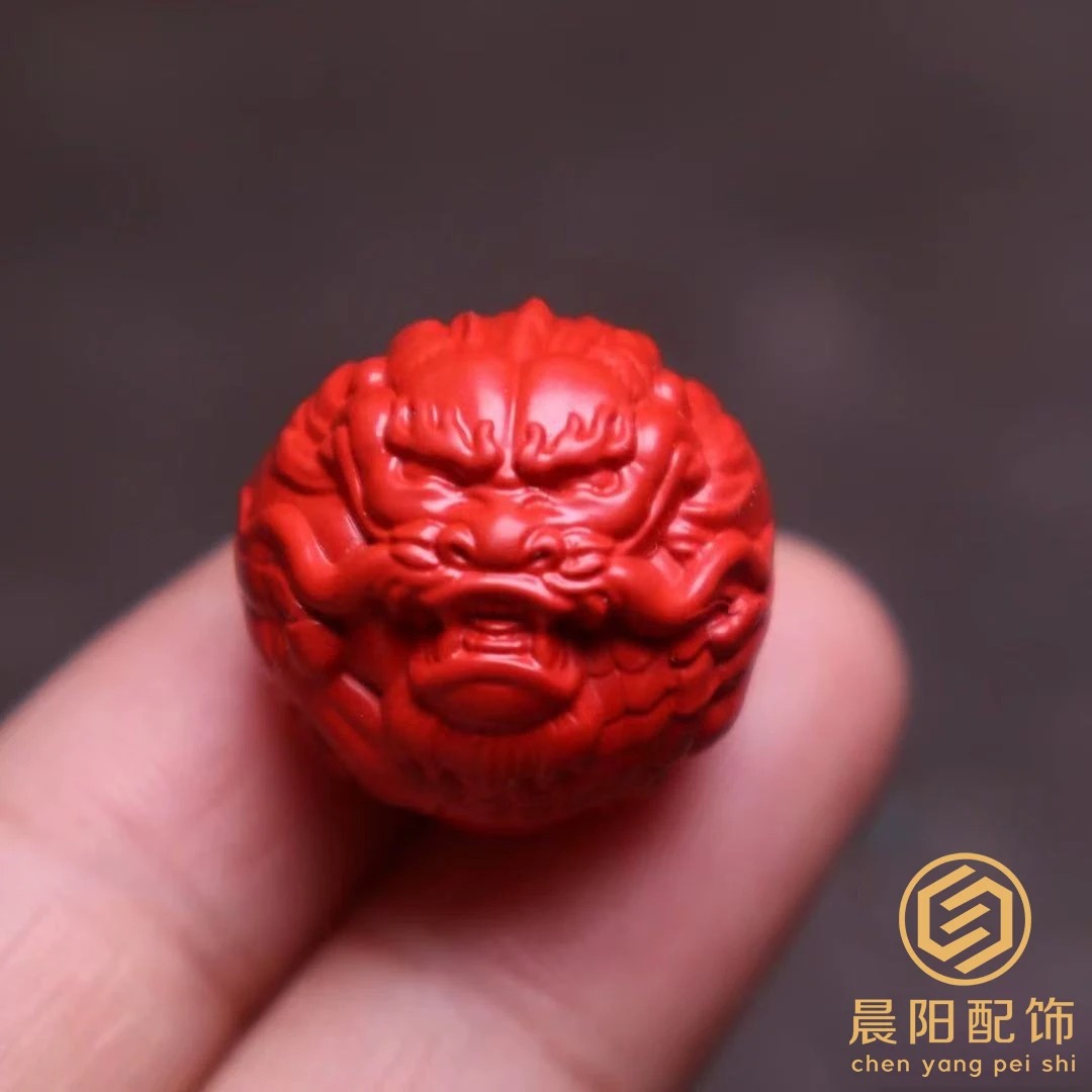 含辰砂工艺品朱砂龙珠顶珠隔珠散珠菩提手串长串手持diy文玩配饰