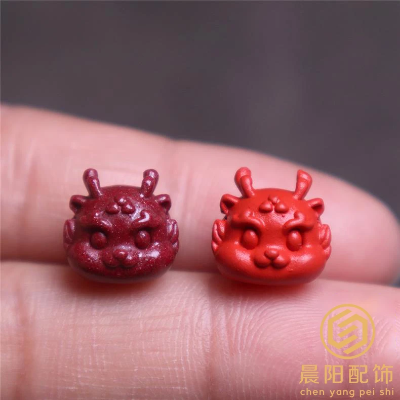 含辰砂工艺品朱砂龙宝宝顶珠隔珠龙年本命年手链菩提手串男女配饰