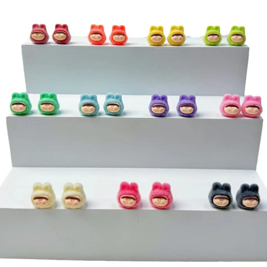 （一包5个）植绒超迷你莉莉丝兔头diy摆件配件配饰