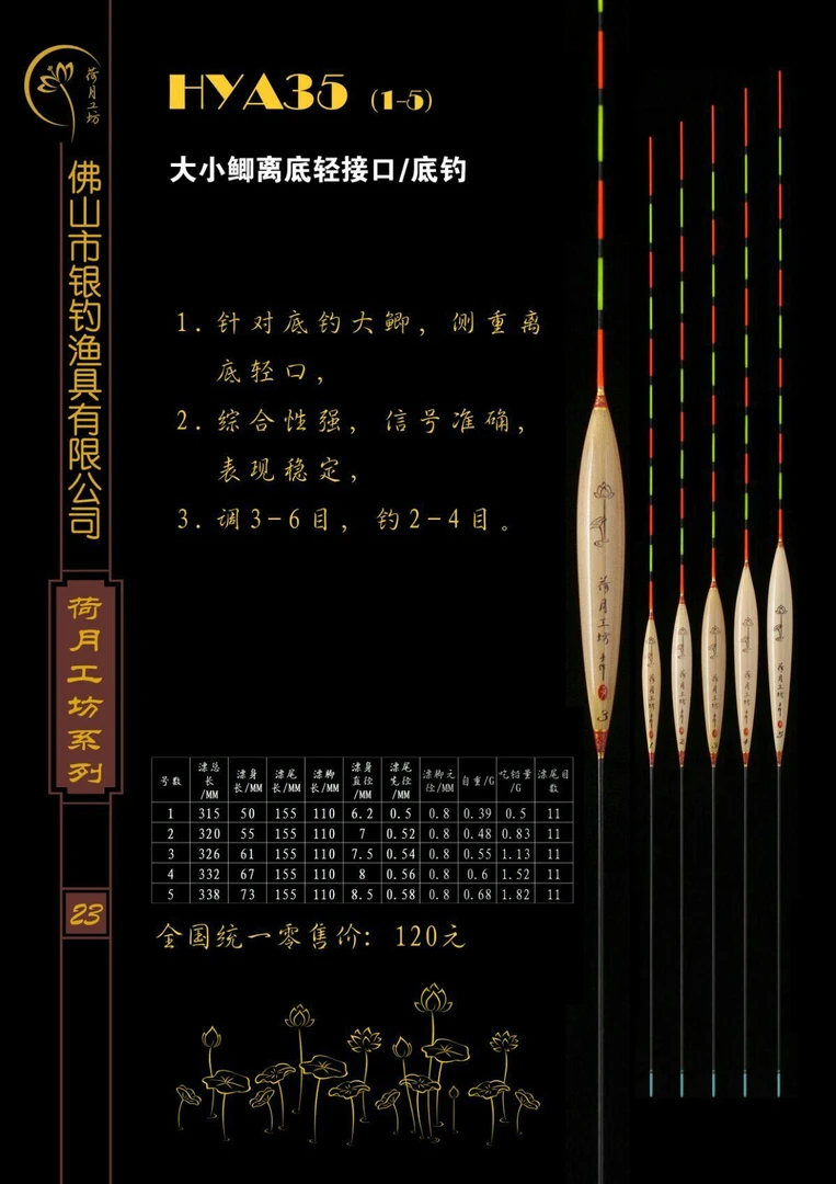荷月工坊HYA35浮漂/大小鲫鱼离底轻接口/底钓