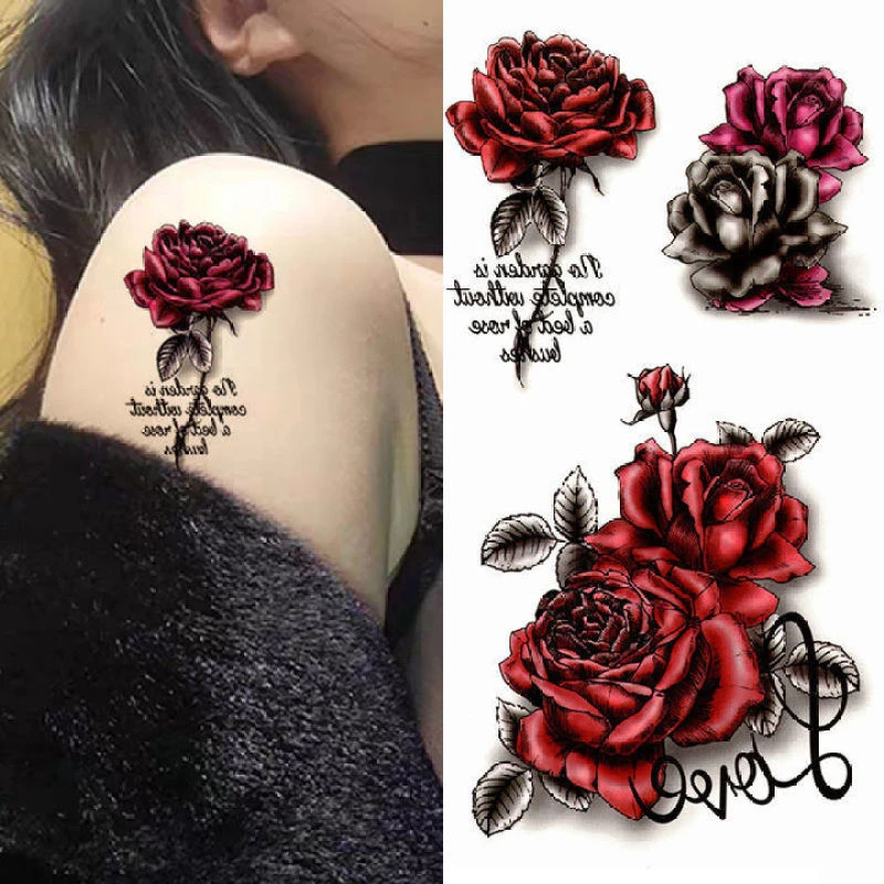 3D立体纹身贴防水女持久仿真性感剖腹产遮疤锁骨胸贴花蝴蝶贴纸