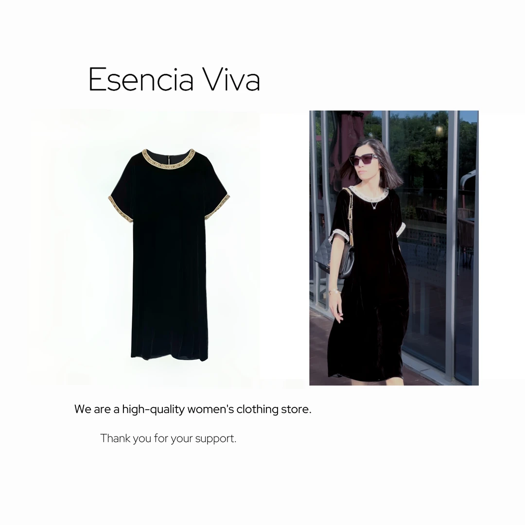 Esencia现现【 兰楼之旅】100桑蚕丝显瘦气质连衣裙EVQZ0060