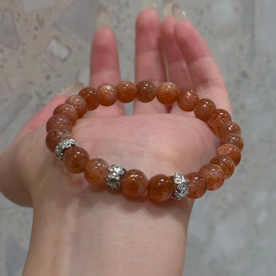 天然金沙橙月光手串百搭