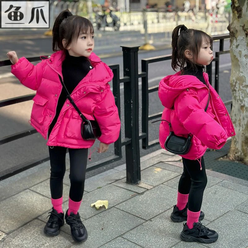 女童新款棉服冬加厚保暖外套小女孩公主洋气连帽中长款中大童秋冬