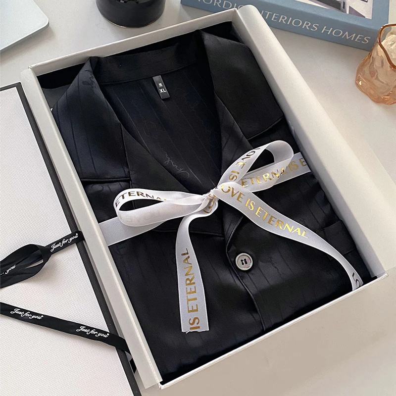 七夕礼盒男友生日520情人节高端礼物春夏季短袖冰丝长袖睡衣套装