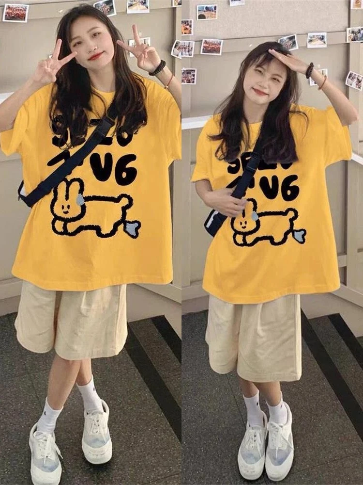 休闲运动服两件套学院风韩版短袖T恤短裤盐系少女初高中两件套装