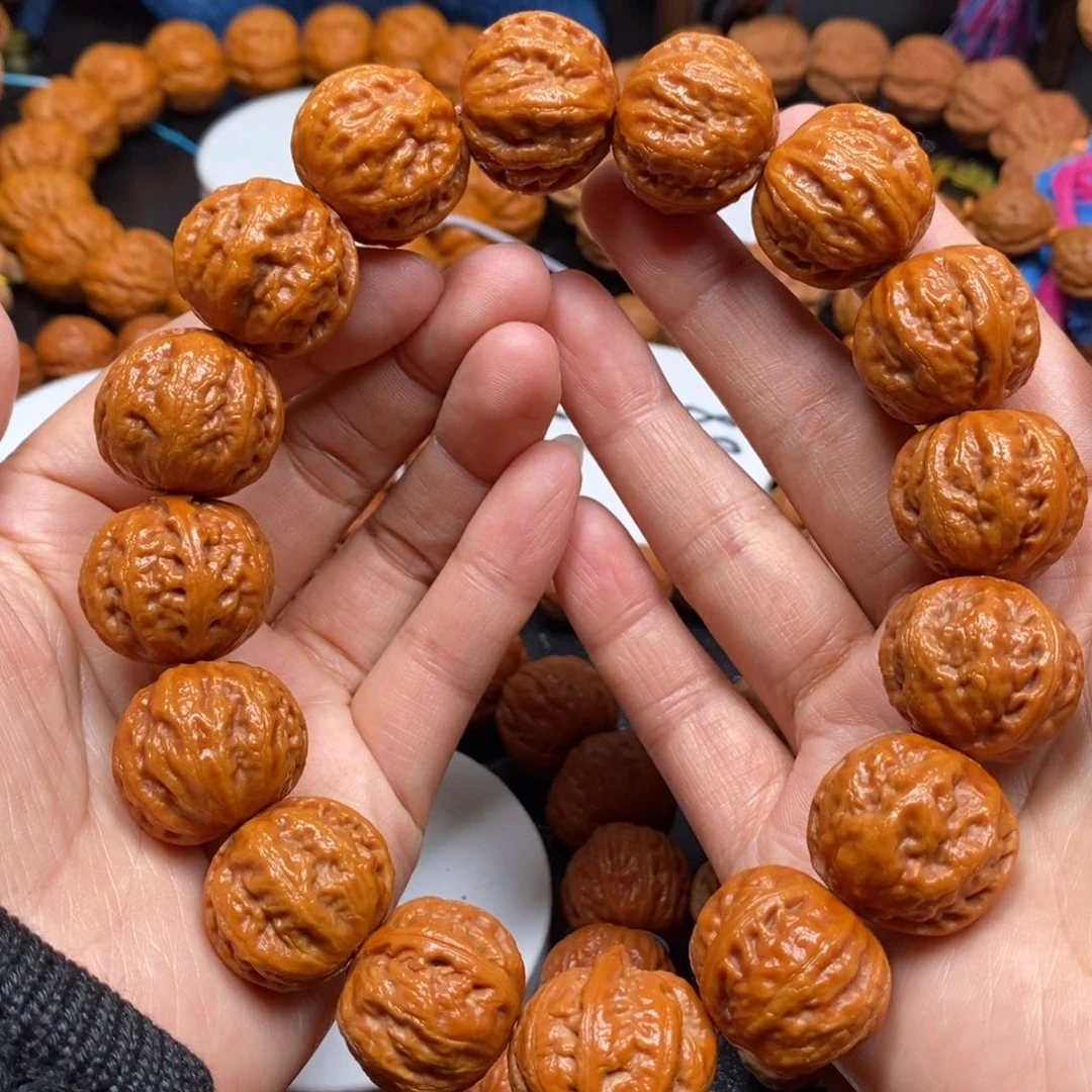 桃核手串火焰纹八棱