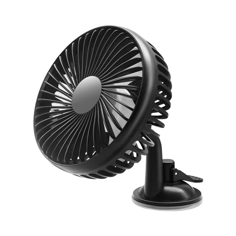USB吸盘风扇静音车载12V24v大货车工程车铲车挖掘机5寸