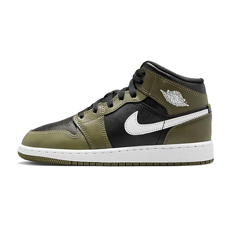 NIKE耐克男大童AIR JORDAN 1 MID (GS)乔丹篮球鞋DQ8423-092