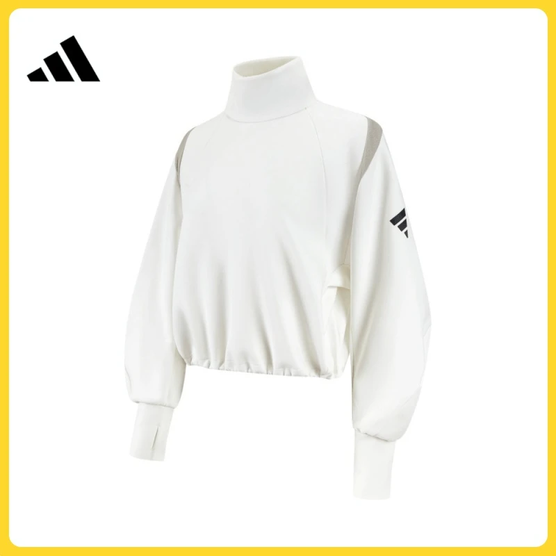 adidas阿迪达斯女子七夕FUSTL W P CREW流光风针织圆领套衫JM2454