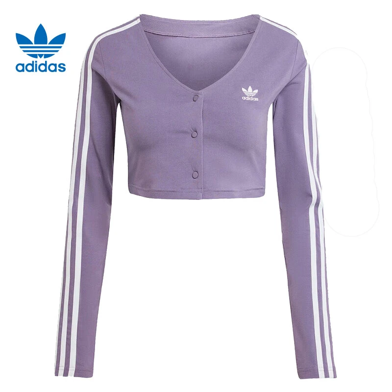 adidas Originals阿迪三叶草女子BUTTON LS圆领长袖T恤IK6616