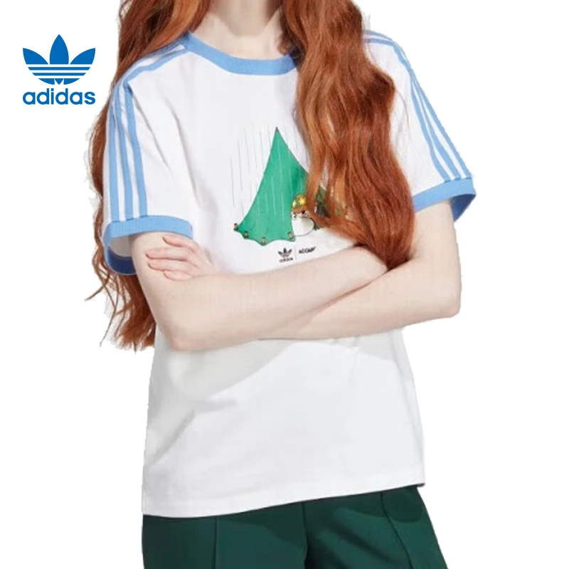 adidas阿迪达斯女子高能感MOOMIN SS TEE圆领短袖T恤IB9938