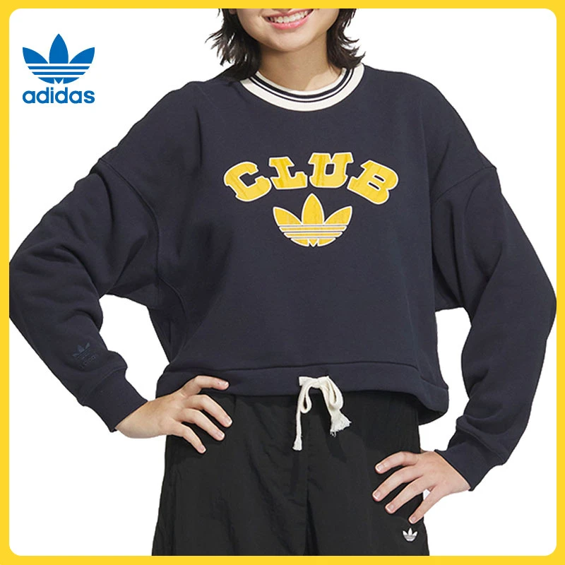 adidas Originals阿迪三叶草女子VRCT CREW W2针织圆领套衫JD6374