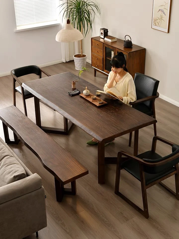 简约现代全实木茶桌椅组合大板茶台客厅家用原木茶几阳台泡茶桌子