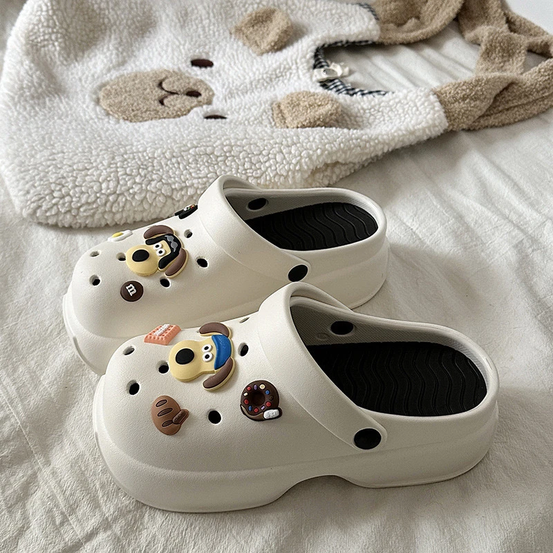 eva洞洞鞋女外穿夏踩屎感厚底凉拖鞋女踩屎感包头拖鞋女防滑防臭