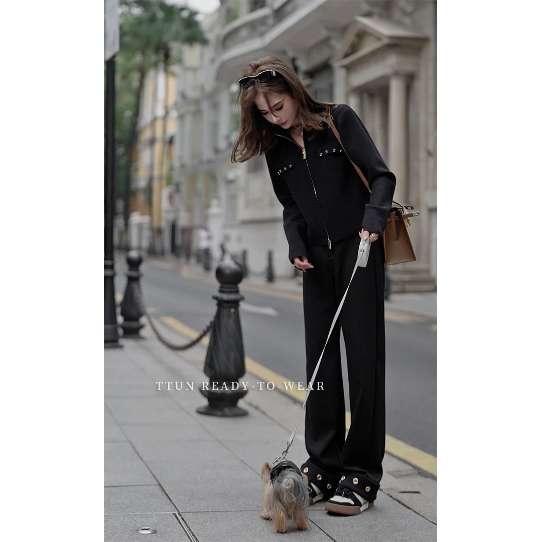 吞金兽内购会【加绒 出圈神裤】（长裤）拿捏时髦感 翻折直筒长裤