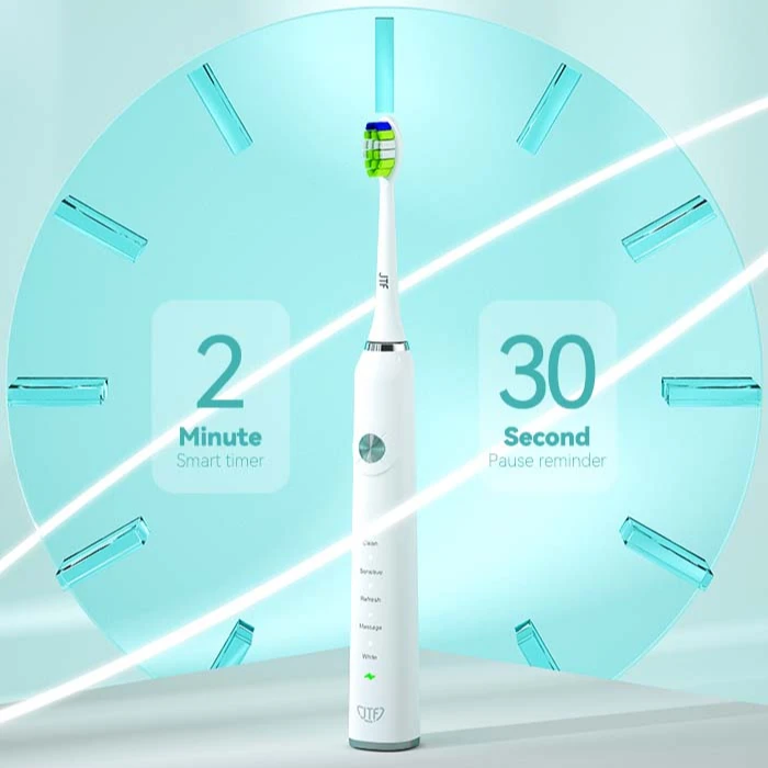 JTF电动牙刷P200成人软毛全自动声波无线充电式 黑/白/粉/薄荷绿