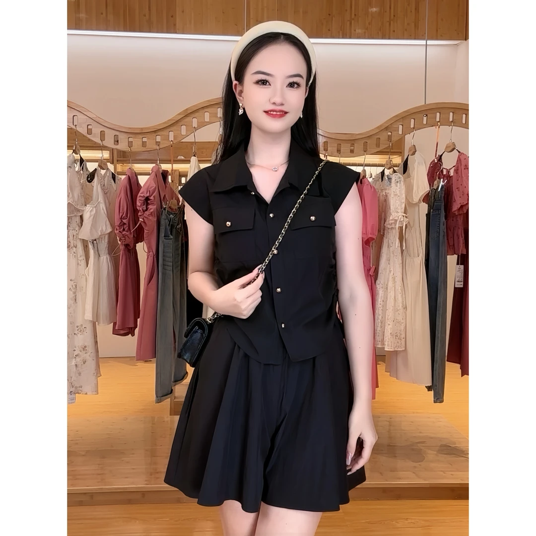 ASY/2024新款莫奈花园时尚套装【小个子】美式工装减龄套裙