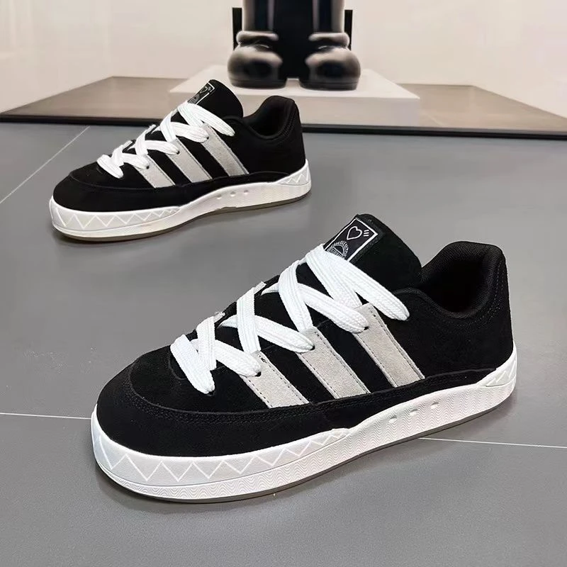 时尚百搭休闲面鞋子2023男春季新款鲨鱼小众设计潮流高街运动板鞋