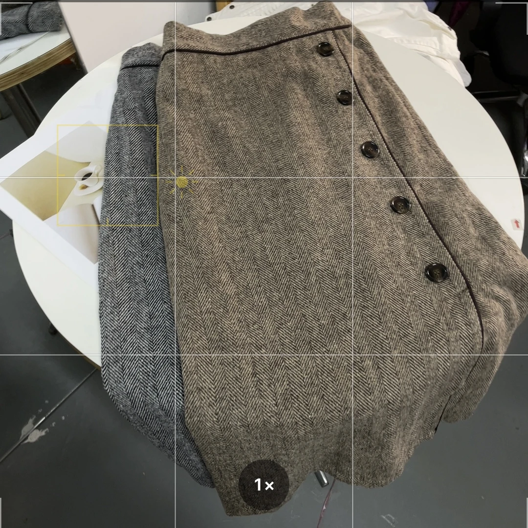 【外贸精品】5429 高腰毛呢小A字修身包臀半身裙