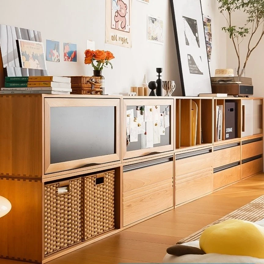 实木多功能自由组合柜百变电视柜收纳书柜客厅整体落地电视机柜