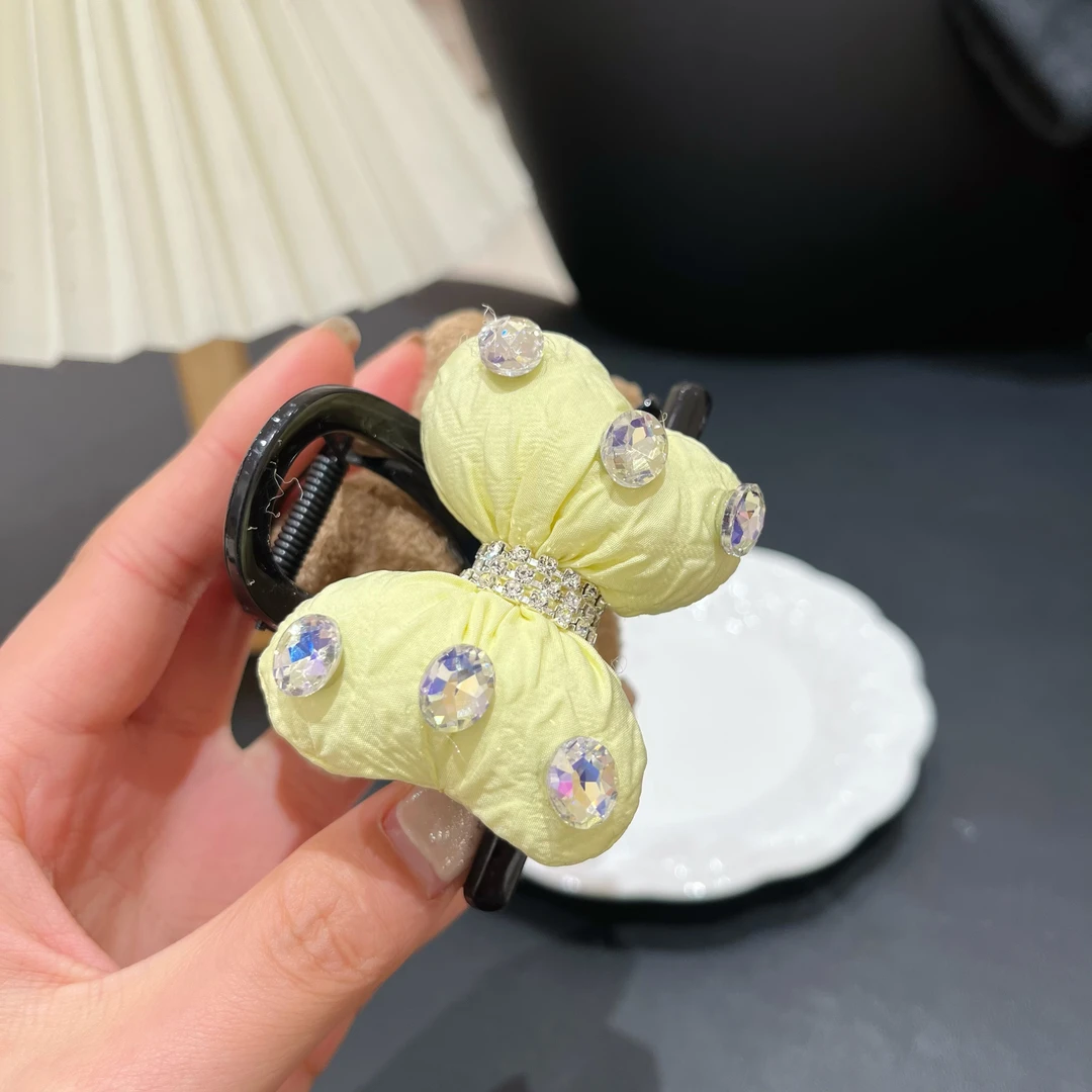 雏奇精选 棕色小熊黄蝴蝶结AB面抓夹H135