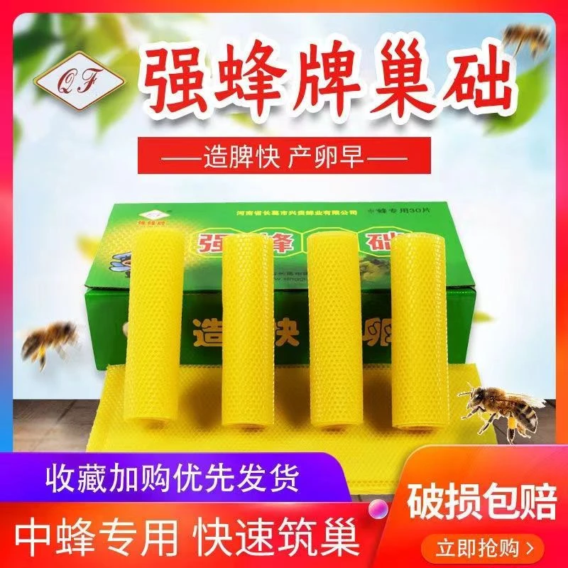 强蜂巢础中蜂专用蜜蜂巢基巢皮蜂巢深房巢脾蜂群繁殖蜂具养蜂巢础