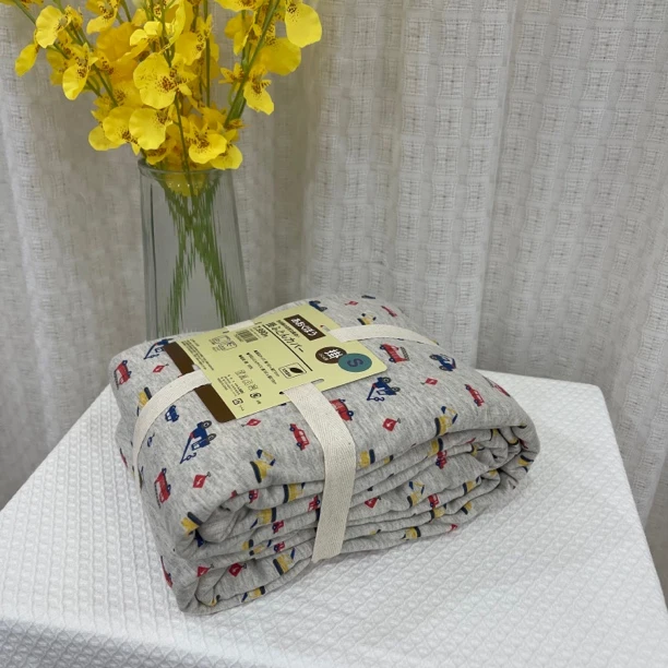 626 灰底红黄汽车总动员 全棉针织天竺棉单人被套 150*210左右