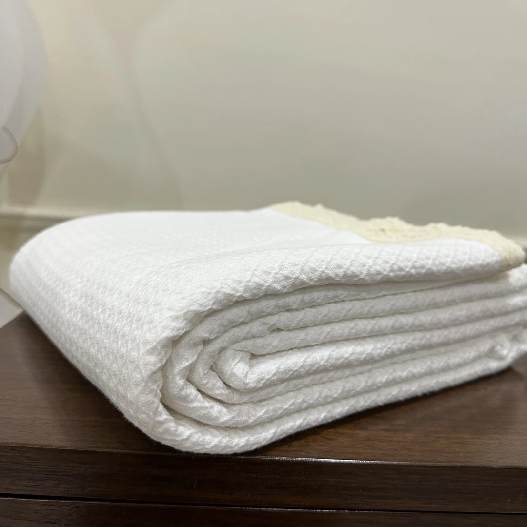 236 敲软哒 全棉精梳华夫格提花盖毯 160×230左右