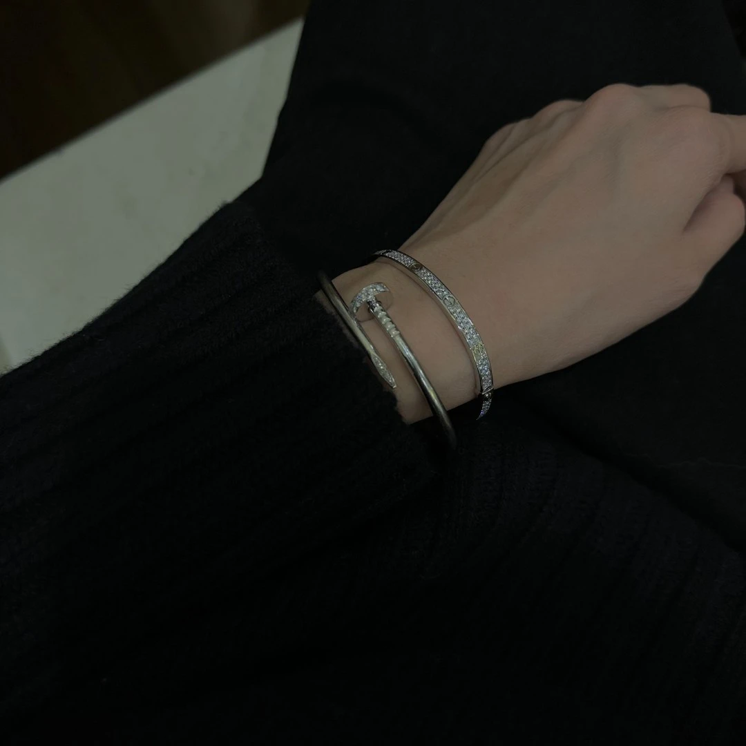 足银手镯 LuLu【一直带的手镯】钉子/满天星系列 原版开模定制