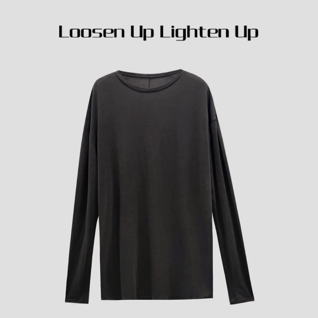 Loosen Up【皮肤衣】超轻柔肤感定制桑蚕丝轻盈裸感宽松慵懒长袖T恤