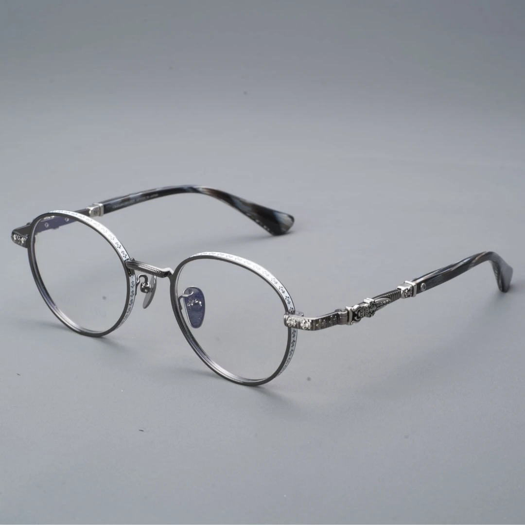 【A204】克罗板材纯钛文艺复古圆框近视眼镜防蓝光含配镜