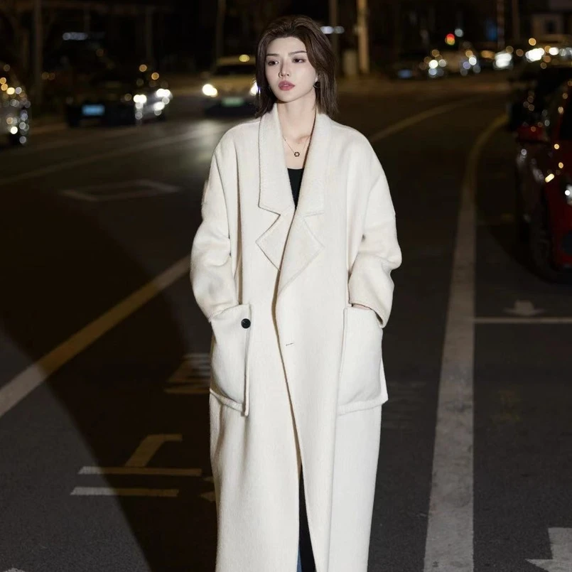 【正品保证】高品质欧版秋冬羊毛大衣长款时尚保暖双面材质 "加厚